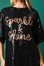 Load image into Gallery viewer, Sequin &#39;Sparke &amp; Shine&#39; T-Shirt Dress
