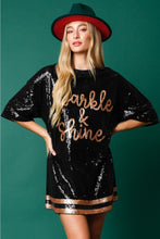 Load image into Gallery viewer, Sequin &#39;Sparke &amp; Shine&#39; T-Shirt Dress
