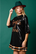 Load image into Gallery viewer, Sequin &#39;Sparke &amp; Shine&#39; T-Shirt Dress
