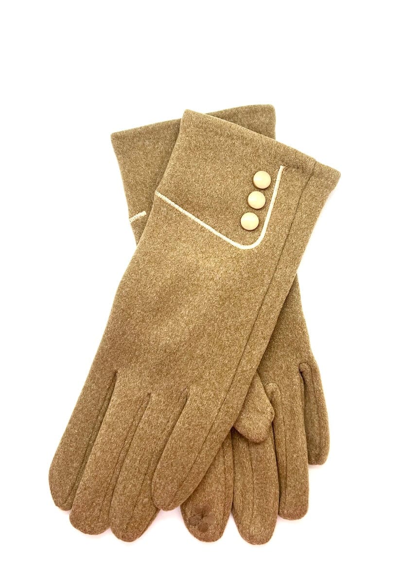 Side Buttons Cotton Gloves