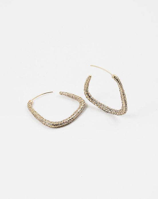 Uneven Gold Hoop Earrings
