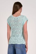 Load image into Gallery viewer, Sweater Cap Sleeve Croche Top

