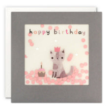 Load image into Gallery viewer, Happy Birthday Cat Paper Shakies Card
