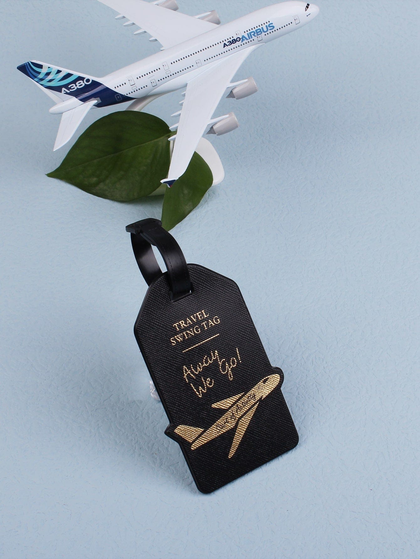 Black away we go luggage tag