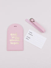 Load image into Gallery viewer, Pink adventure begins luggage tag
