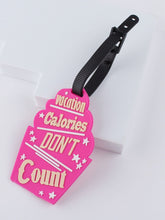 Load image into Gallery viewer, Pink vacation calories luggage tag
