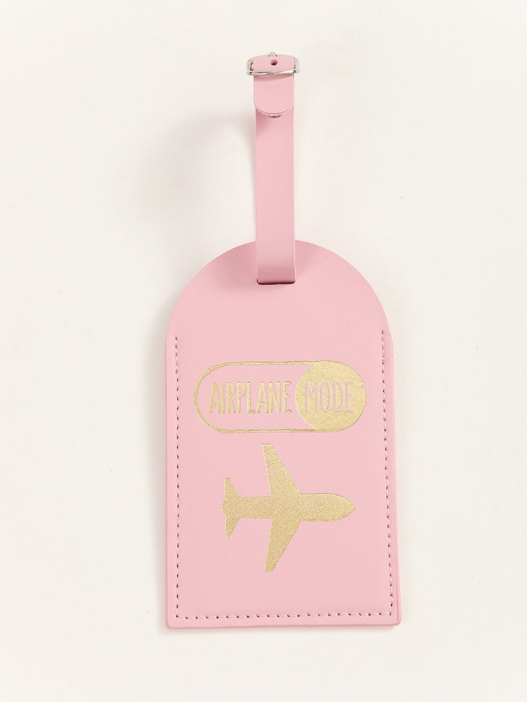 Pink airplane mode luggage tag