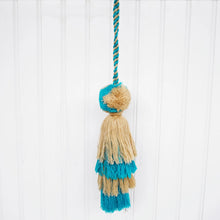 Load image into Gallery viewer, Blue and Off white tassel
