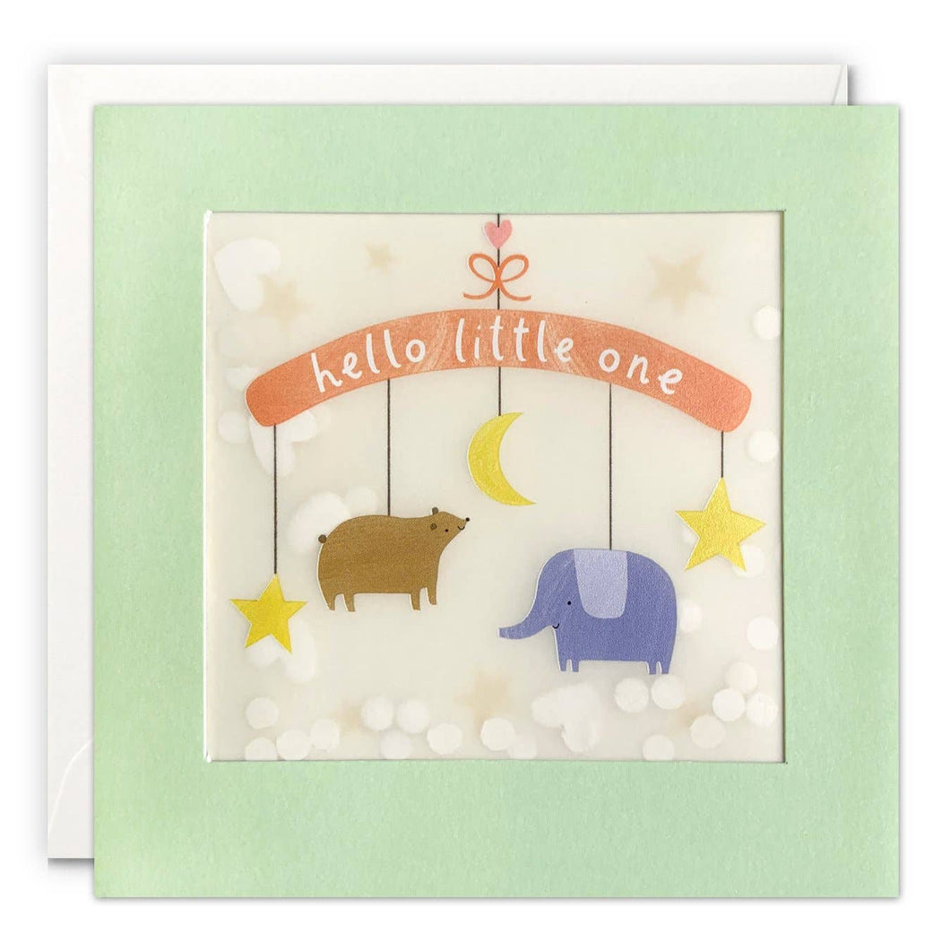 New Baby Mobile Paper Shakies Card