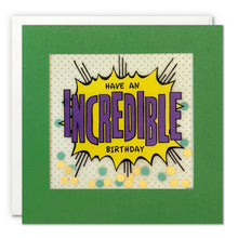 Load image into Gallery viewer, Incredible Birthday Kapow Paper Shakies Card
