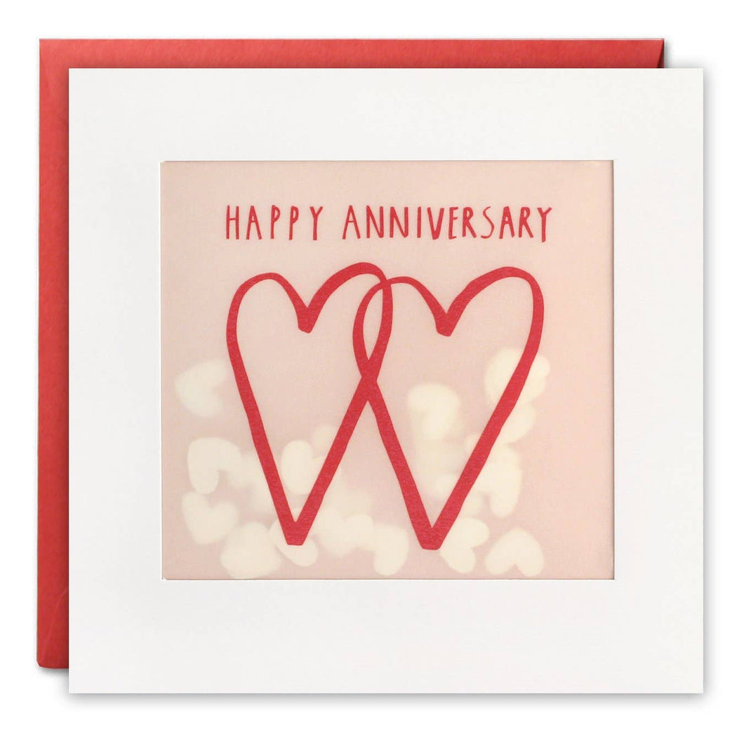 Two Hearts Anniversary Paper Shakies Card