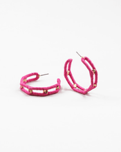 Load image into Gallery viewer, Link Raffia Hoop Earrings

