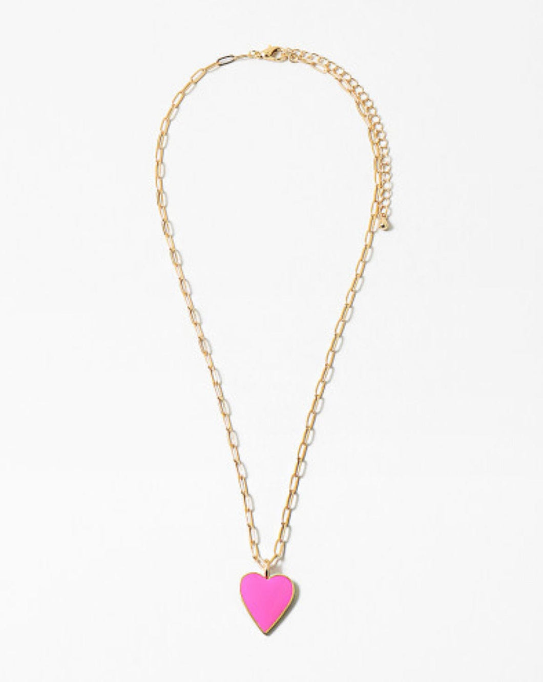 Enameled Heart Pendant Necklace