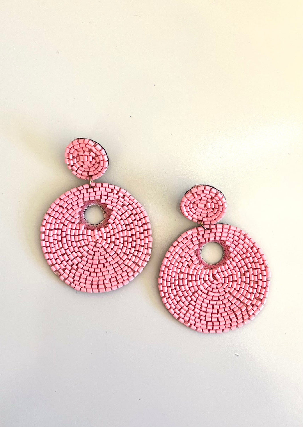 Pink Beaded Earring