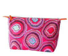 Load image into Gallery viewer, Pink and orange Large Canvas Cosmetic Bag
