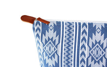 Load image into Gallery viewer, Blue and white Large Canvas Cosmetic Bag

