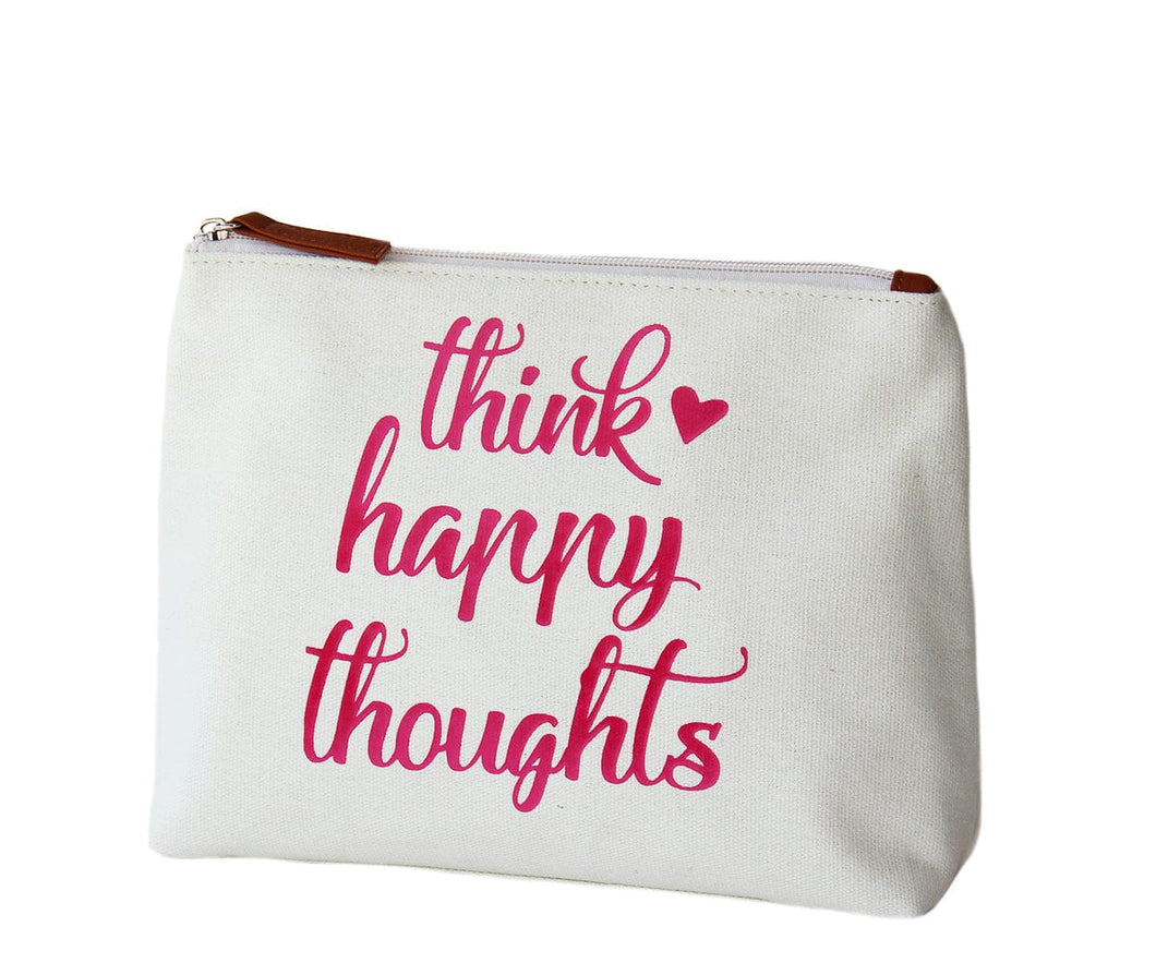 Happy thoughts Canvas Cosmetic Bag
