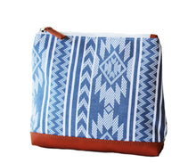 Load image into Gallery viewer, Blue and white Canvas Pouch

