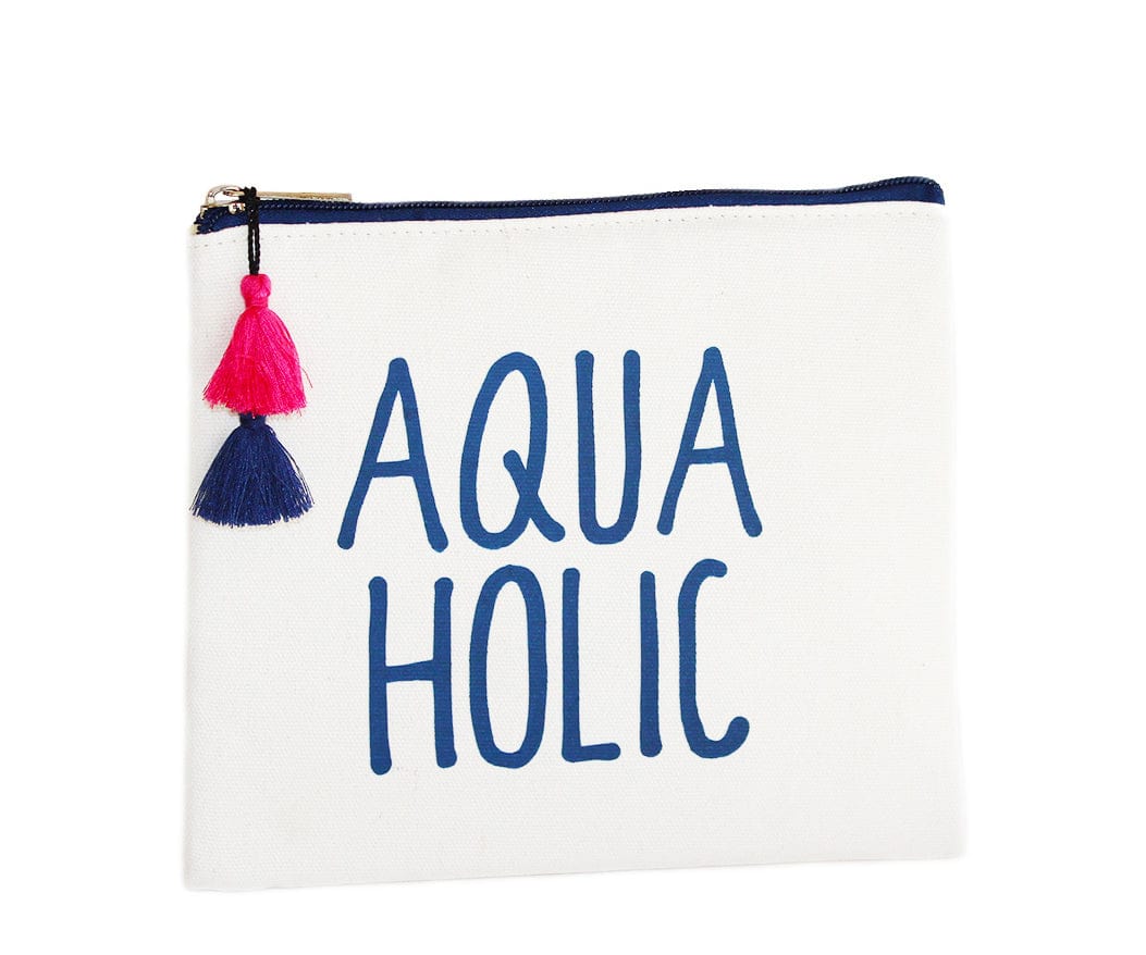 Aquaholic canvas pouch