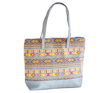 Load image into Gallery viewer, Gray print Canvas Tote
