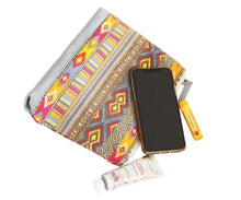 Load image into Gallery viewer, Purple print and purple Canvas Pouch
