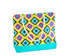 Load image into Gallery viewer, Green and Pink Rope Handle Tote

