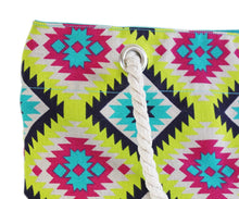 Load image into Gallery viewer, Green and Pink Rope Handle Tote
