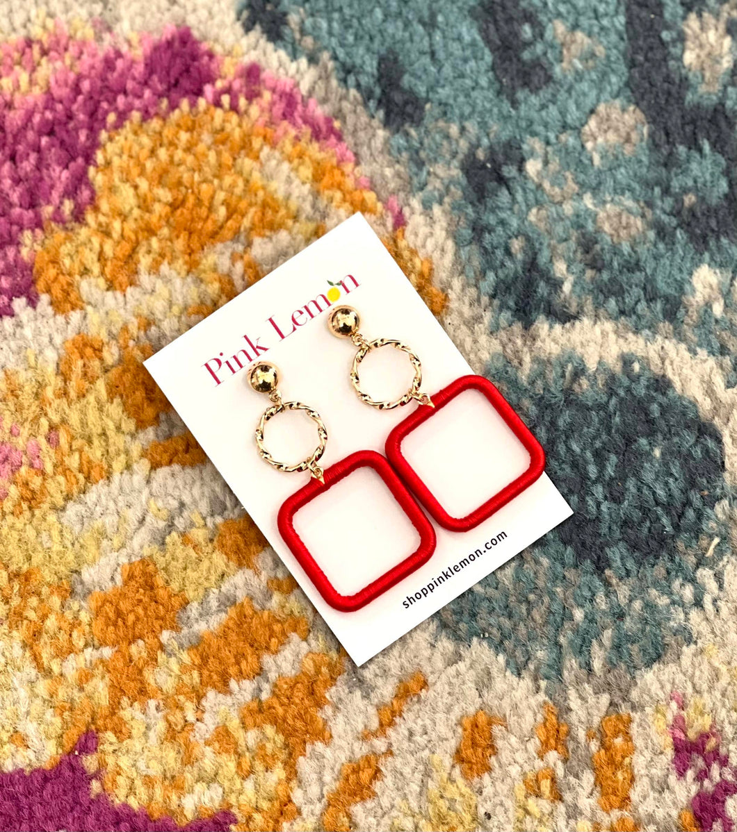 Red and Gold Earrings