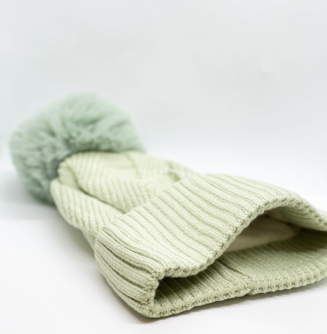 Cable-Knit Wool Blend Winter Pom Pom Hats