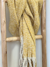 Load image into Gallery viewer, Yellow With Fringe Scarf
