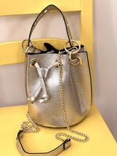 Load image into Gallery viewer, Gold Crossbody Bucket Bag
