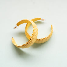 Load image into Gallery viewer, Raffia Wrapped hoop earrings
