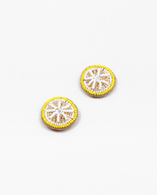 Load image into Gallery viewer, Beaded Lemon Stud Earrings
