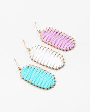 Load image into Gallery viewer, Raffia With Beaded Edge Earrings
