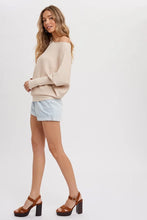 Load image into Gallery viewer, Cream Lightweight Off-The- Shoulder Sweater
