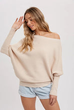 Load image into Gallery viewer, Cream Lightweight Off-The- Shoulder Sweater
