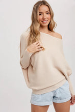 Load image into Gallery viewer, Cream Lightweight Off-The- Shoulder Sweater
