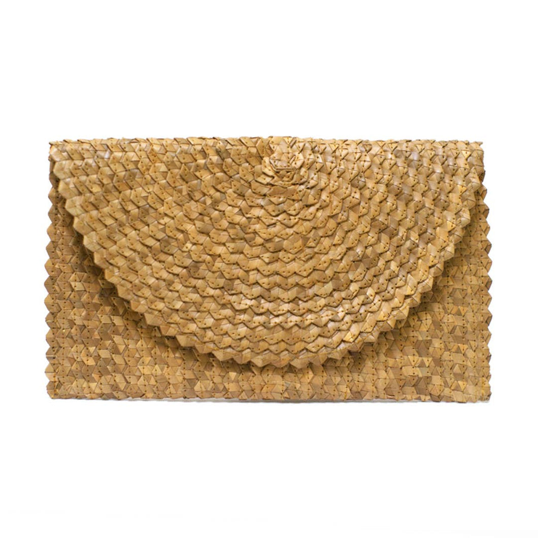 Natural Color Straw Clutch Purse