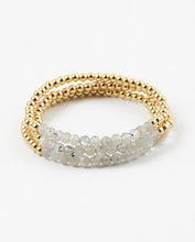Load image into Gallery viewer, Gold and Gray Beads Stretch Bracelet
