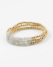 Load image into Gallery viewer, Gold and Gray Beads Stretch Bracelet
