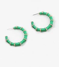 Load image into Gallery viewer, Thread and Gold Hoops
