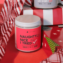 Load image into Gallery viewer, Naughty, Nice, I Tried funny holiday Candle -9 oz
