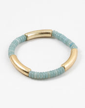 Load image into Gallery viewer, Mint and Gold Stretch Bracelet
