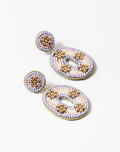 Load image into Gallery viewer, Purple and Gold Beaded Earrings
