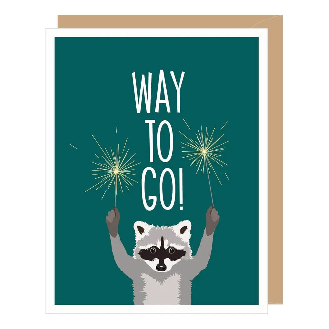 Raccoon with Sparklers Congratulations Card