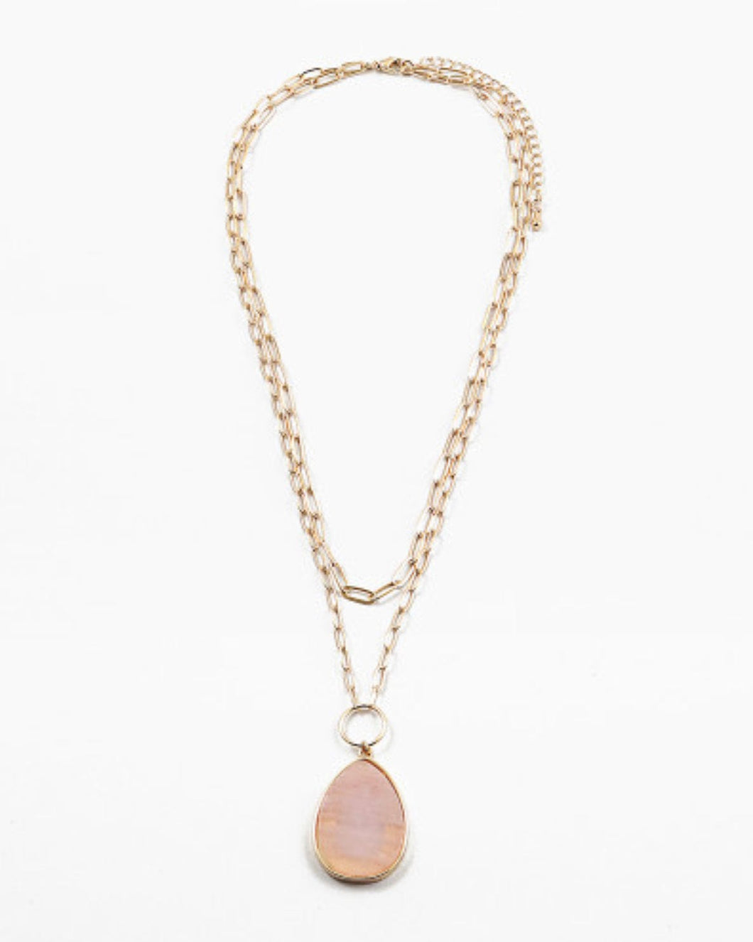 Double Chain with Teardrop Necklace