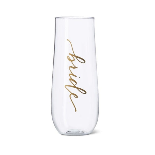 STEMLESS CHAMPAGNE BRIDE GLASS