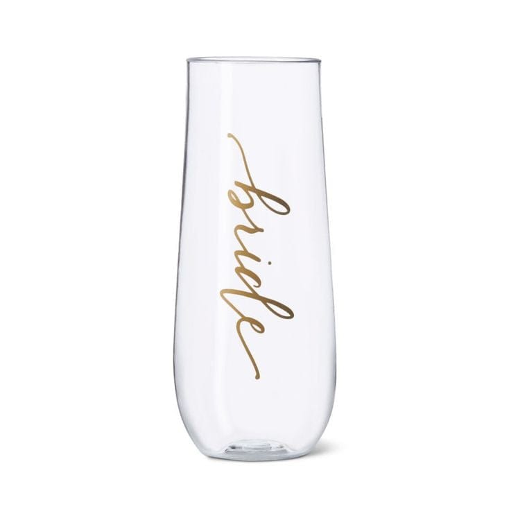 STEMLESS CHAMPAGNE BRIDE GLASS