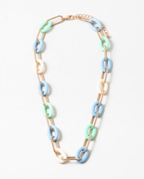 Pastel and Gold Links Necklace